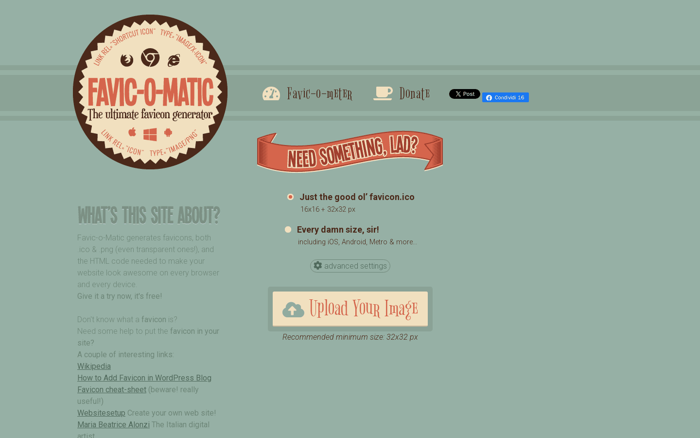 The ultimate favicon generator - Favic-o-Matic