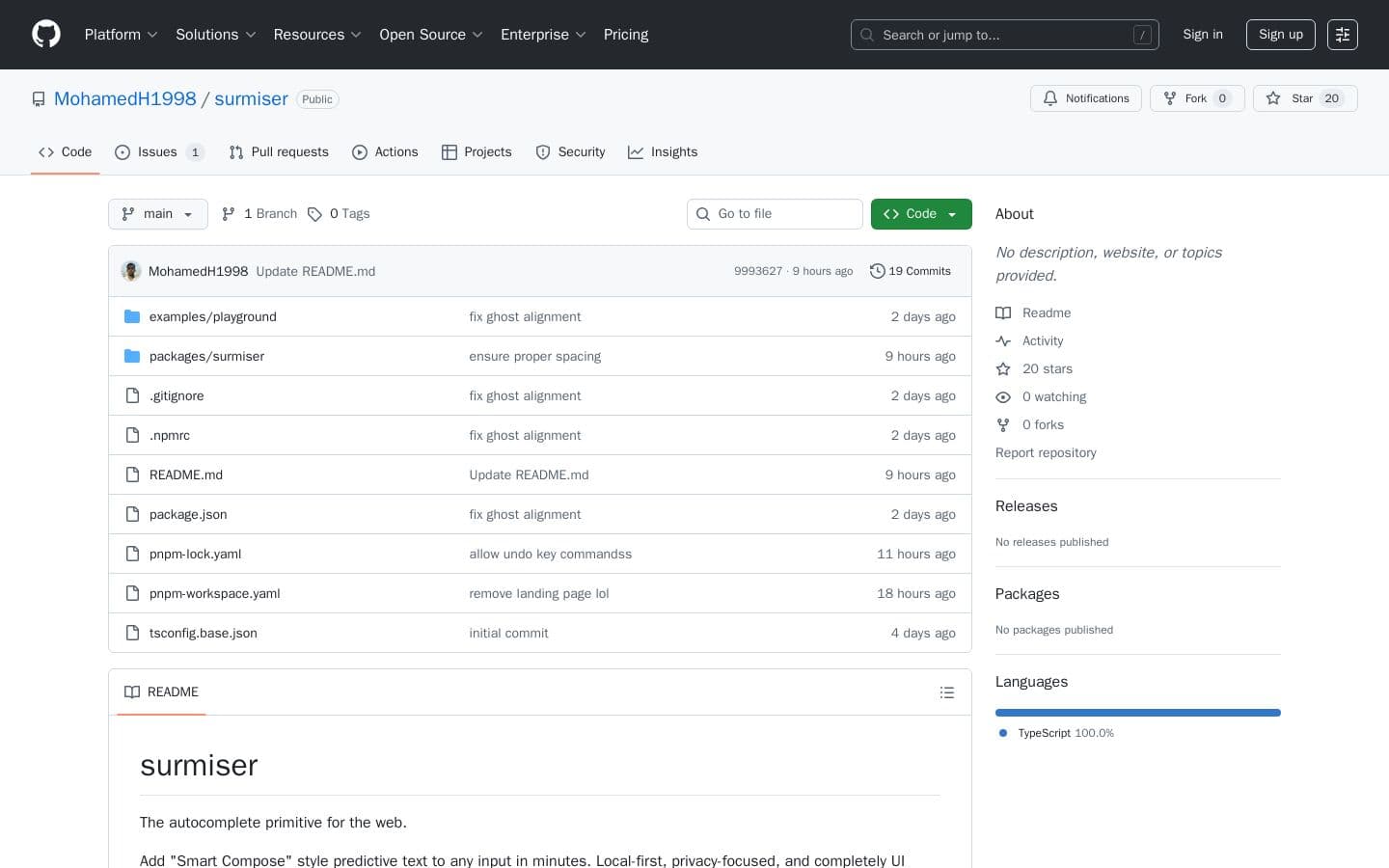 GitHub - MohamedH1998/surmiser - autocomplete for the web