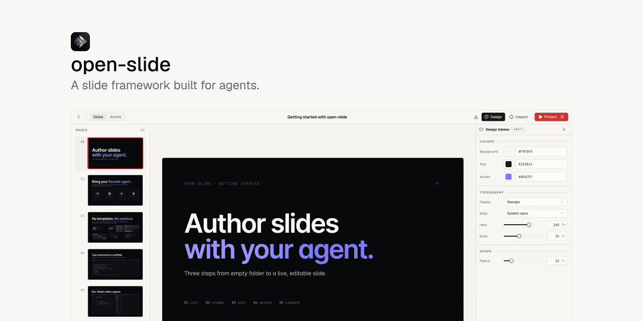 GitHub - 1weiho/open-slide: A slide framework built for agents.