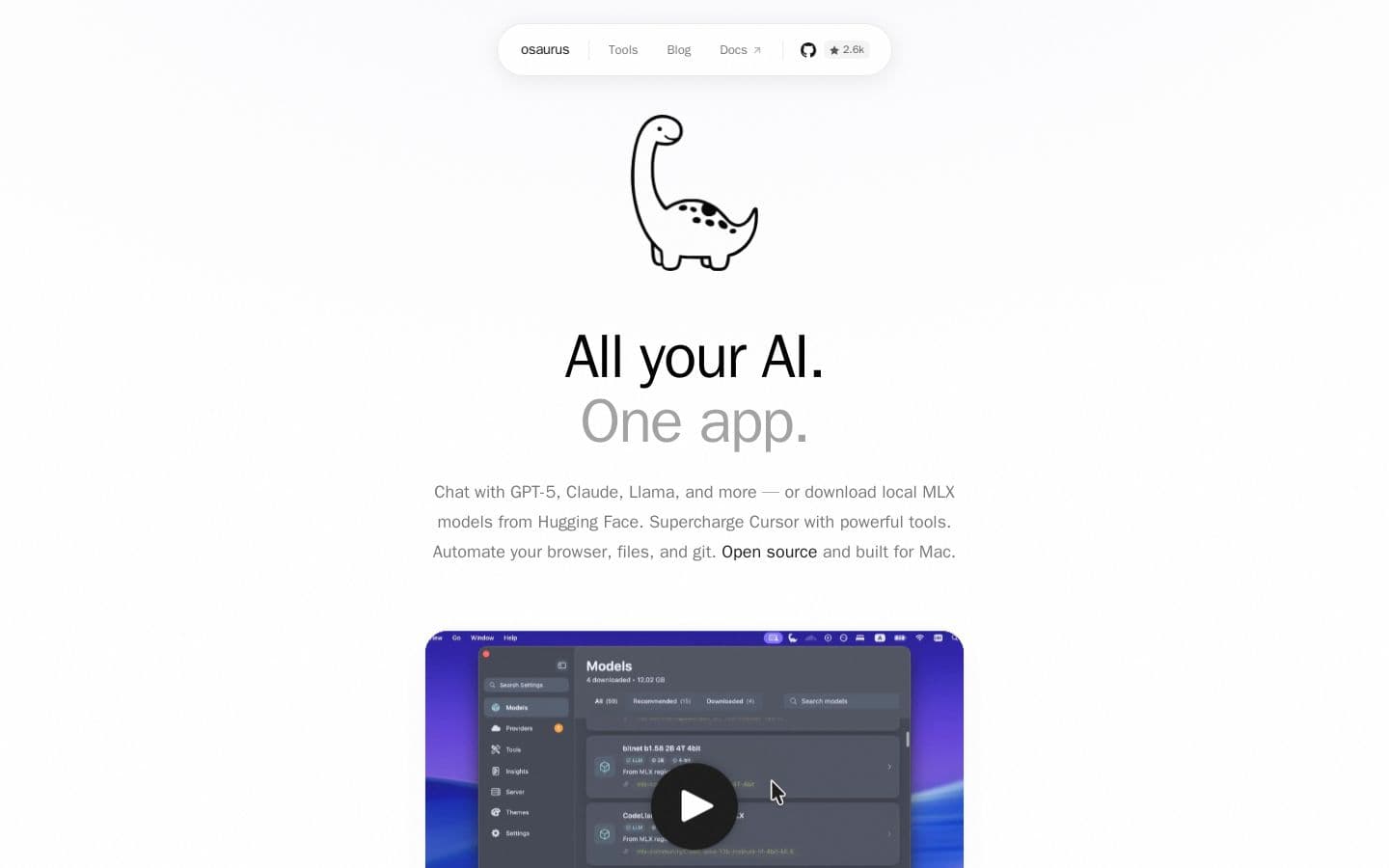 Osaurus — All your AI. One app.