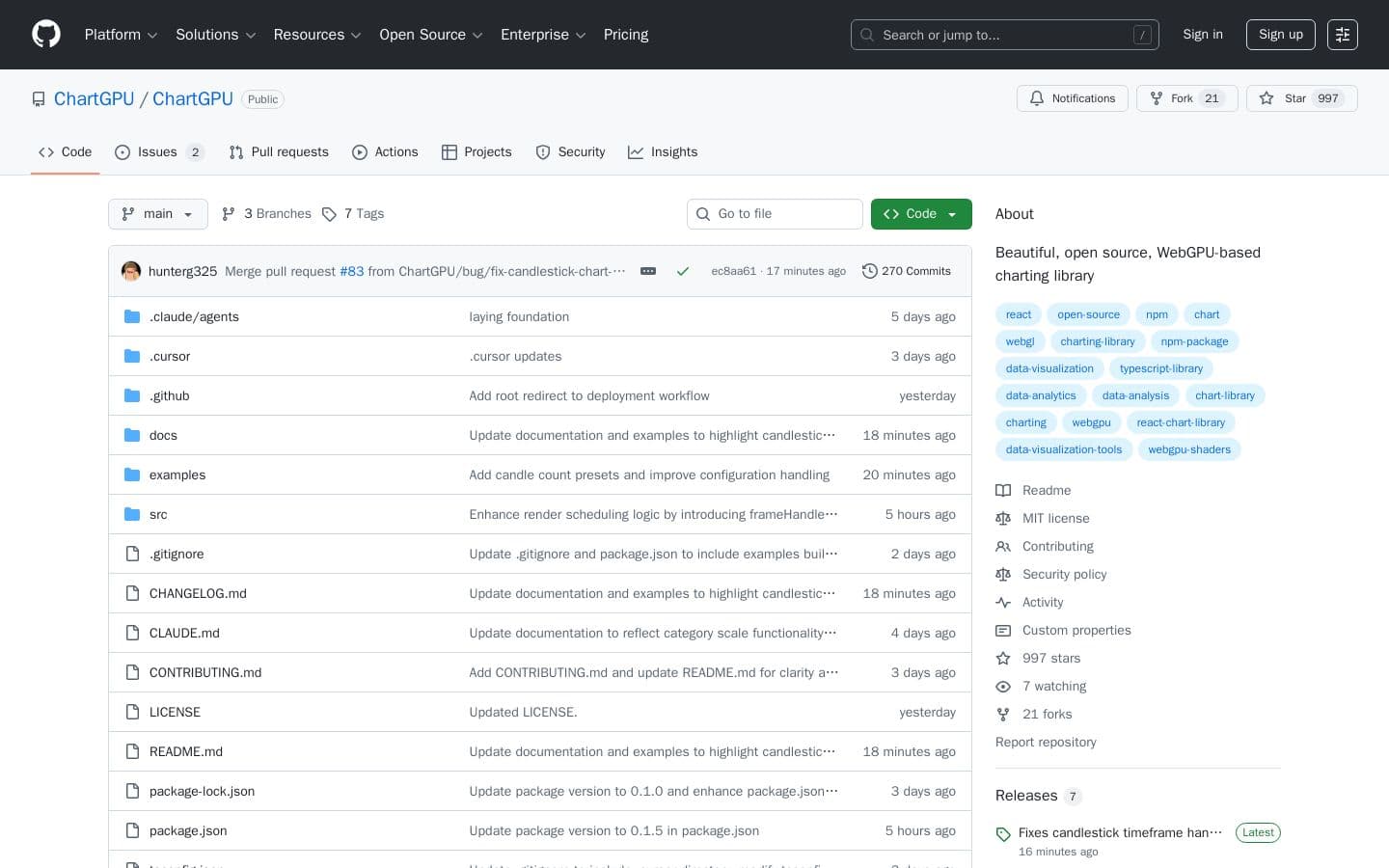GitHub - ChartGPU/ChartGPU: Beautiful, open source, WebGPU-based charting library