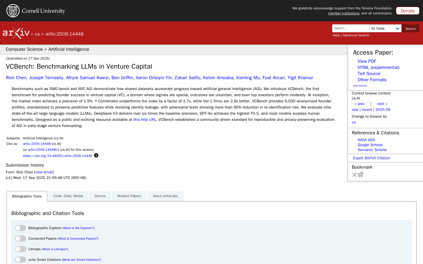 VCBench: Benchmarking LLMs in Venture Capital