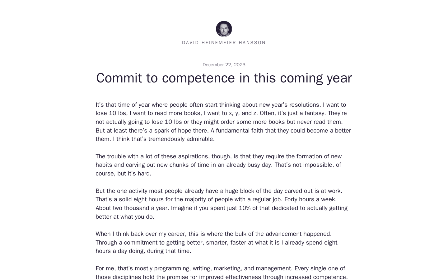Commit to competence in this coming year