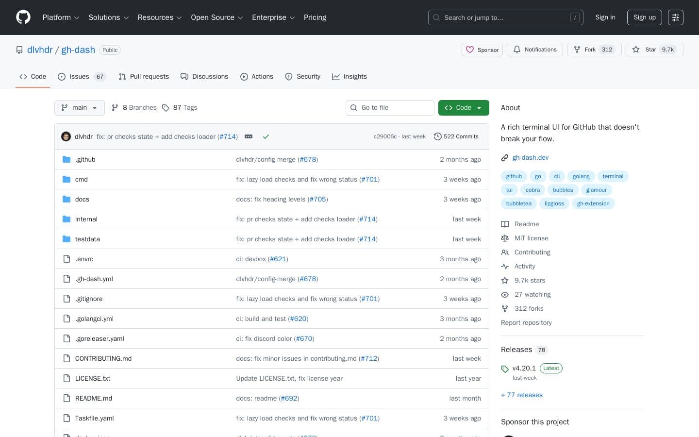 GitHub - dlvhdr/gh-dash: A rich terminal UI for GitHub that doesn’t break your flow.