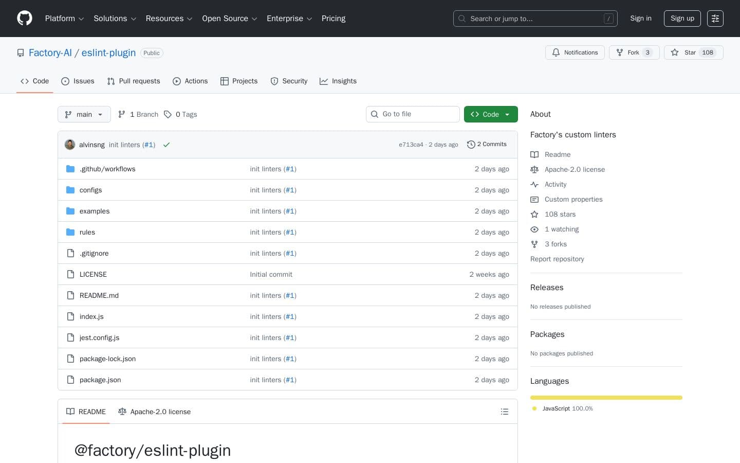 GitHub - Factory-AI/eslint-plugin: Factory’s custom linters
