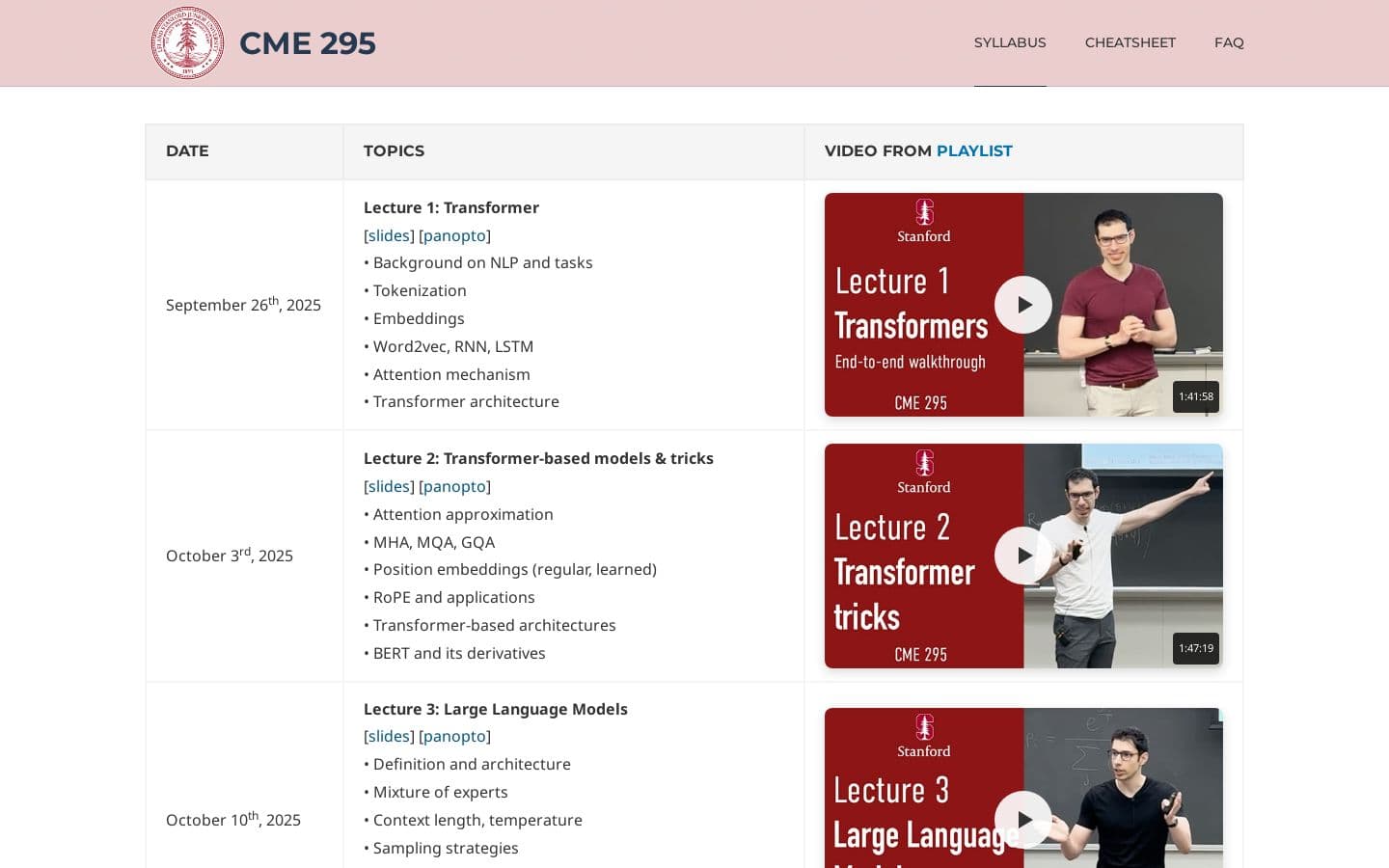 Stanford CME 295 - Transformers & Large Language Models