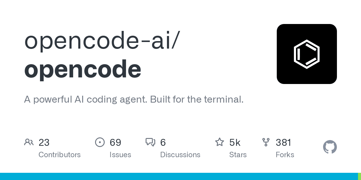 GitHub - opencode-ai/opencode: A powerful AI coding agent. Built for the terminal.
