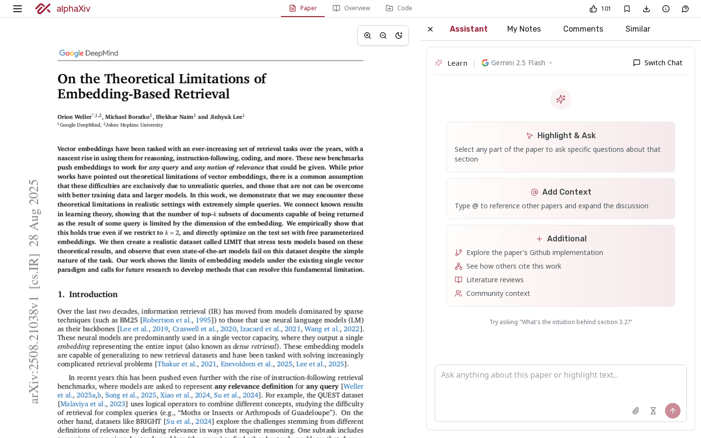 On the Theoretical Limitations of Embedding-Based Retrieval