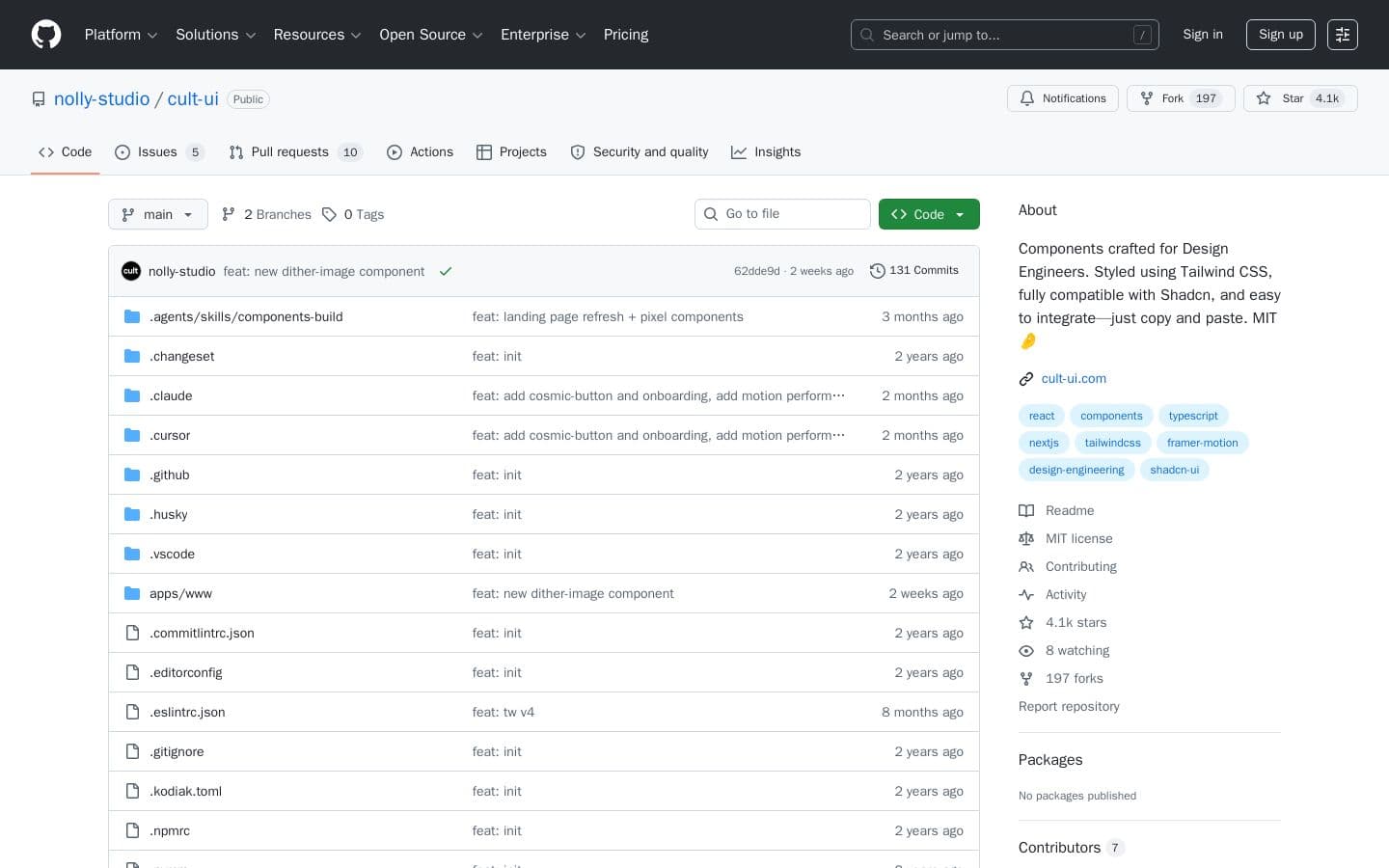 Preview of GitHub - nolly-studio/cult-ui: Components crafted for Design Engineers. Styled using Tailwind CSS, fully compatible with Shadcn, and easy to integrate—just copy and paste. MIT 🤌