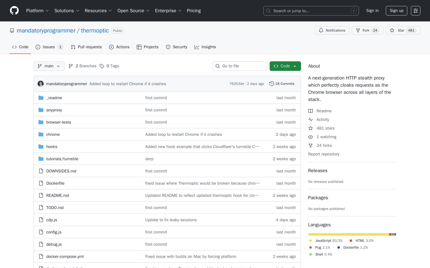GitHub - mandatoryprogrammer/thermoptic: A next-generation HTTP stealth proxy which perfectly cloaks requests as the Chrome browser across all layers of the stack.