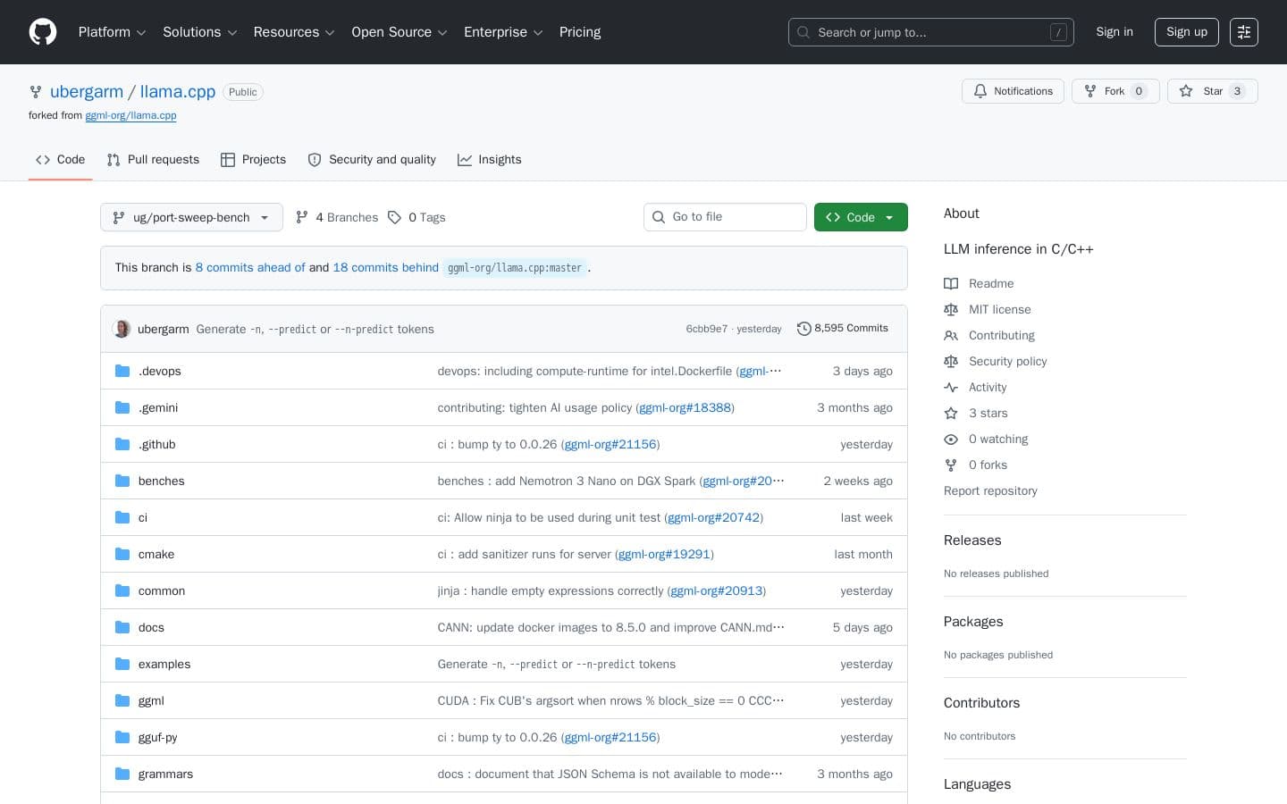 Preview of GitHub - ubergarm/llama.cpp at ug/port-sweep-bench