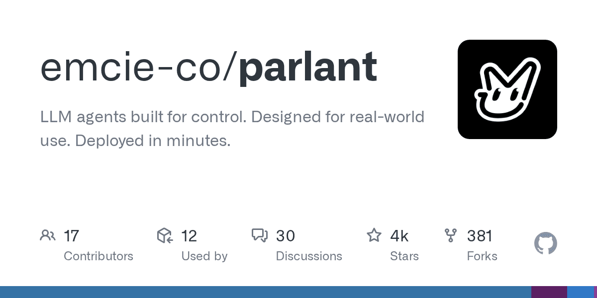 GitHub - emcie-co/parlant: LLM agents built for control. Designed for real-world use. Deployed in minutes.