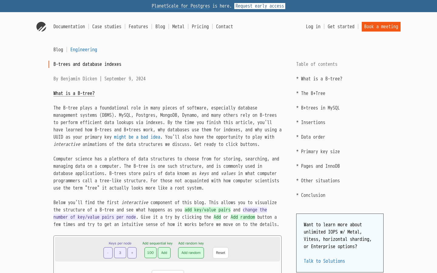 B-trees and database indexes — PlanetScale