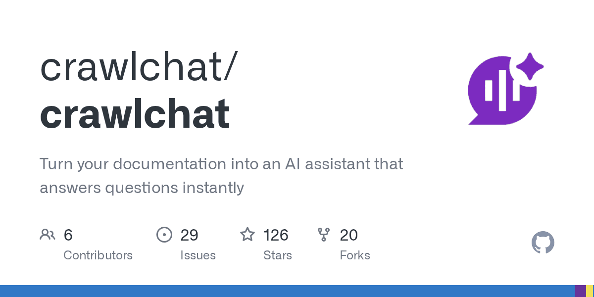 GitHub - crawlchat/crawlchat: Turn your documentation into an AI assistant that answers questions instantly · GitHub
