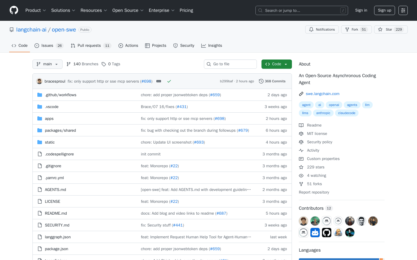 GitHub - langchain-ai/open-swe: An Open-Source Asynchronous Coding Agent