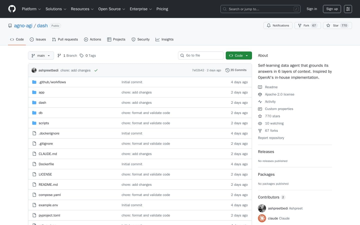 GitHub - agno-agi/dash: Self-learning data agent that grounds its answers in 6 layers of context. Inspired by OpenAI’s in-house implementation.