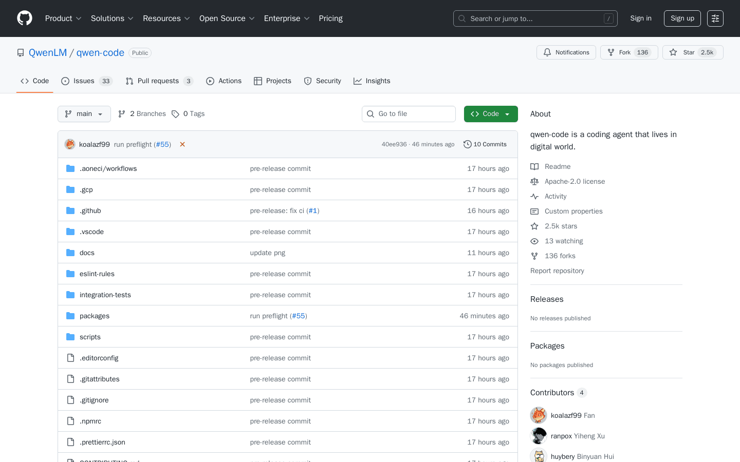 GitHub - QwenLM/qwen-code: qwen-code is a coding agent that lives in digital world.