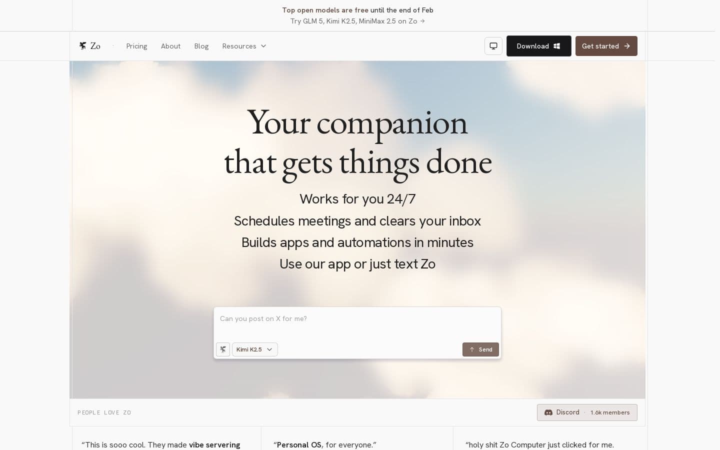 Zo Computer | AI Companion for 24/7 Execution