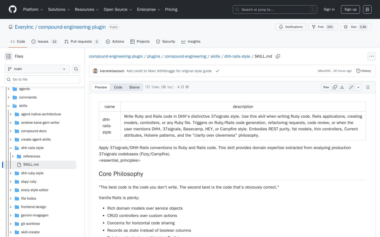 Rails / DHH Programming Style Guidelines and Skill.md