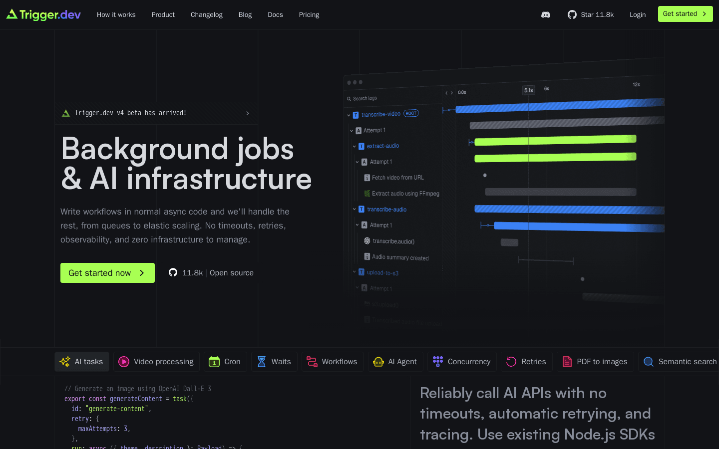 Trigger.dev | Open source background jobs and AI infrastructure.