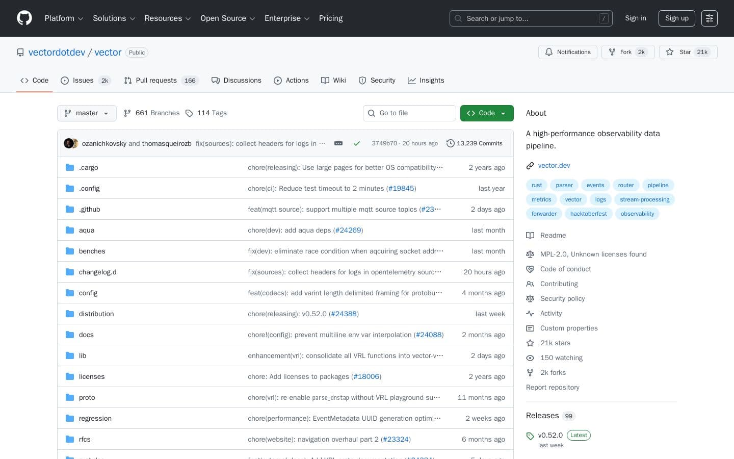 GitHub - vectordotdev/vector: A high-performance observability data pipeline.