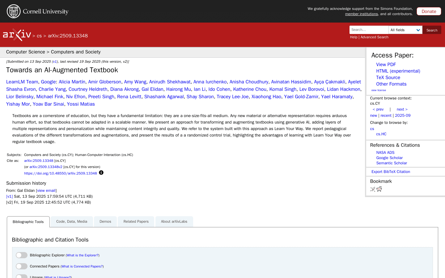 Towards an AI-Augmented Textbook