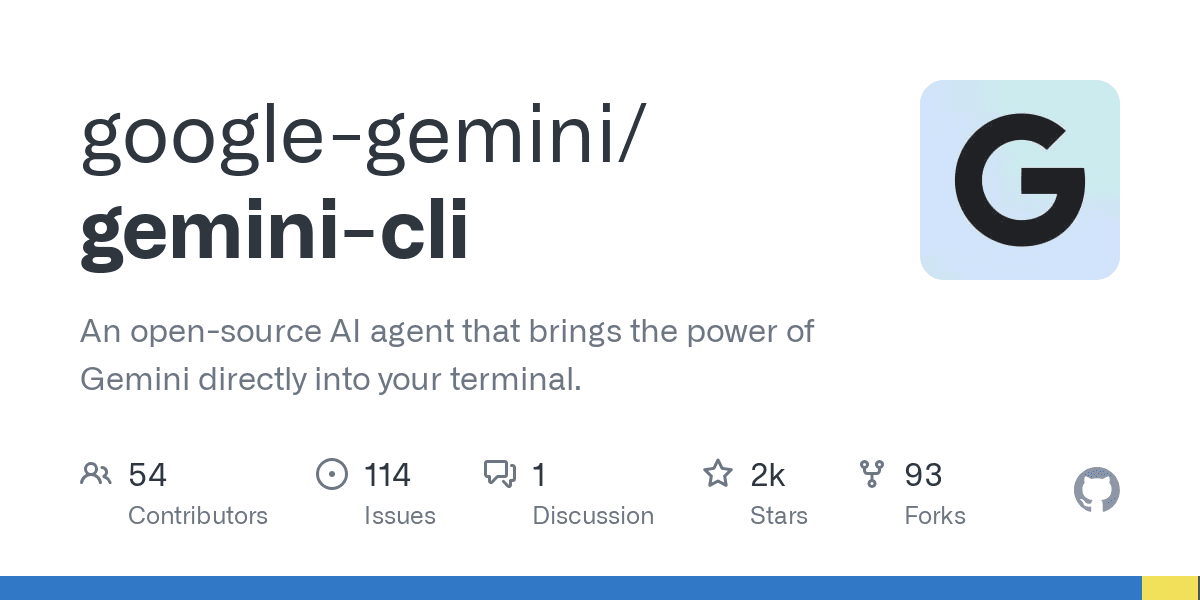 GitHub - google-gemini/gemini-cli: An open-source AI agent that brings the power of Gemini directly into your terminal.