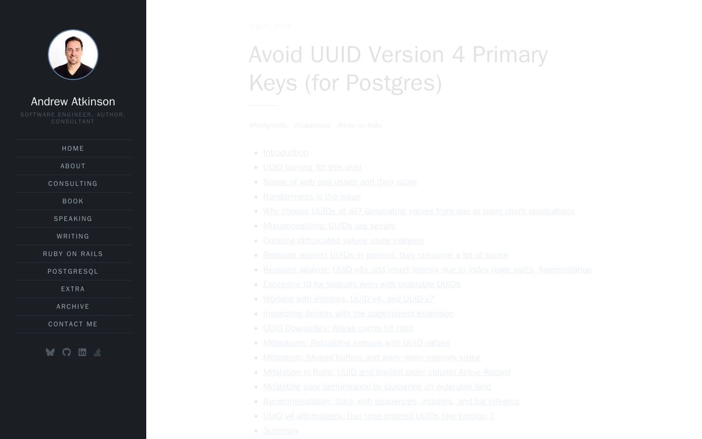Avoid UUID Version 4 Primary Keys (for Postgres)