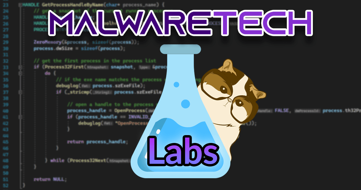 Preview of MalwareTech Labs - Learn Reversing & Malware Analysis