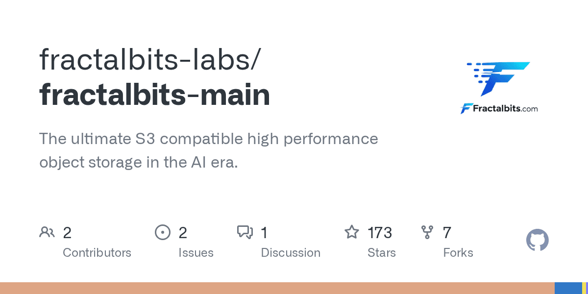 GitHub - fractalbits-labs/fractalbits-main: The ultimate S3 compatible high performance object storage in the AI era.