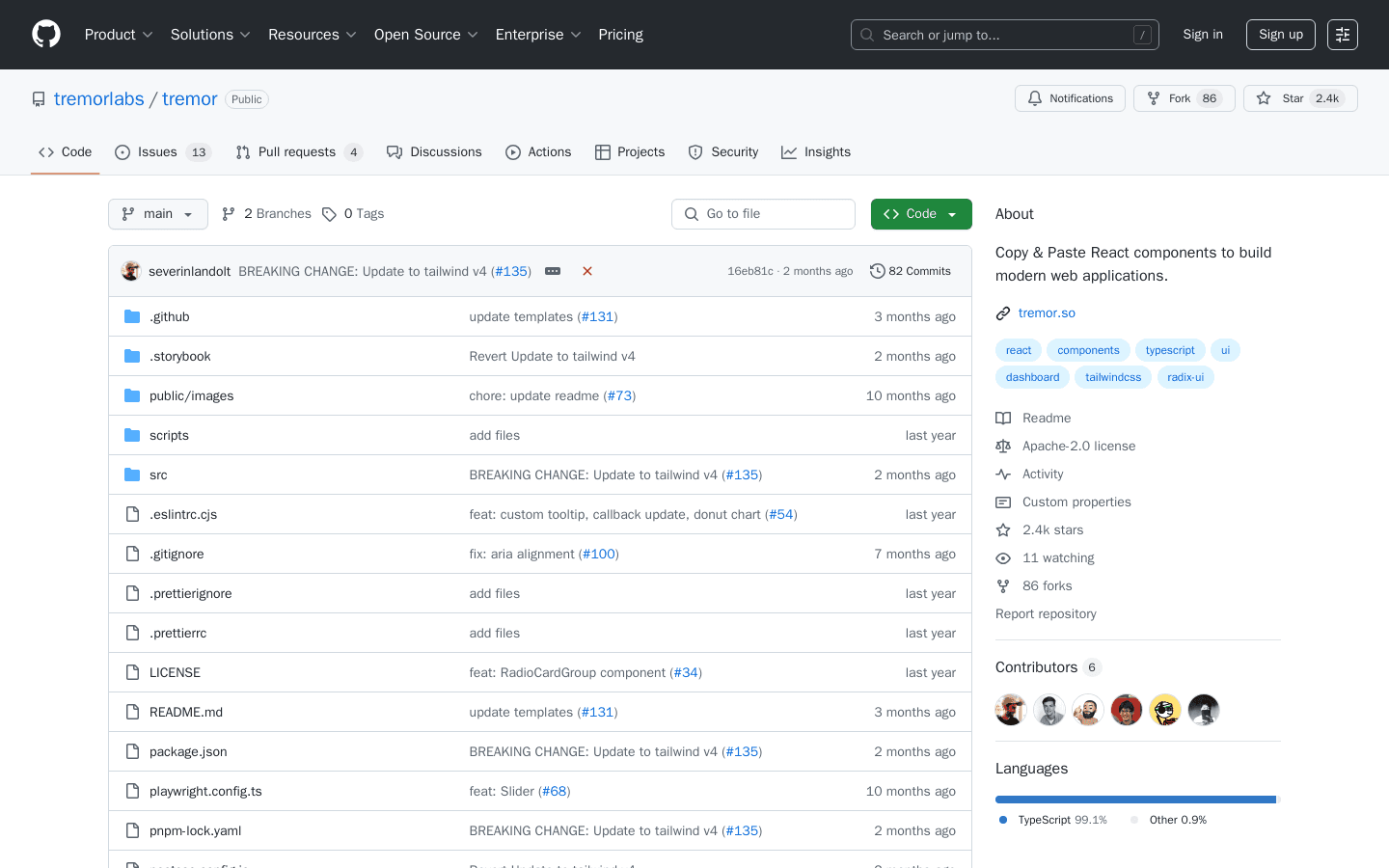 GitHub - tremorlabs/tremor: Copy & Paste React components to build modern web applications.