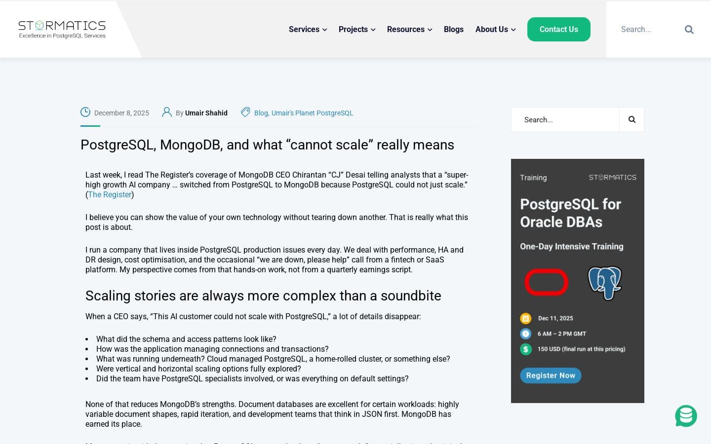 PostgreSQL and MongoDB: What Scaling Really Looks Like