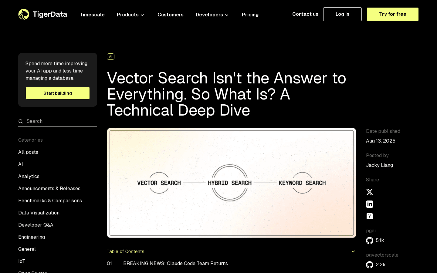 Vector Search Isn’t the Answer to Everything. So What Is? A Technical Deep Dive