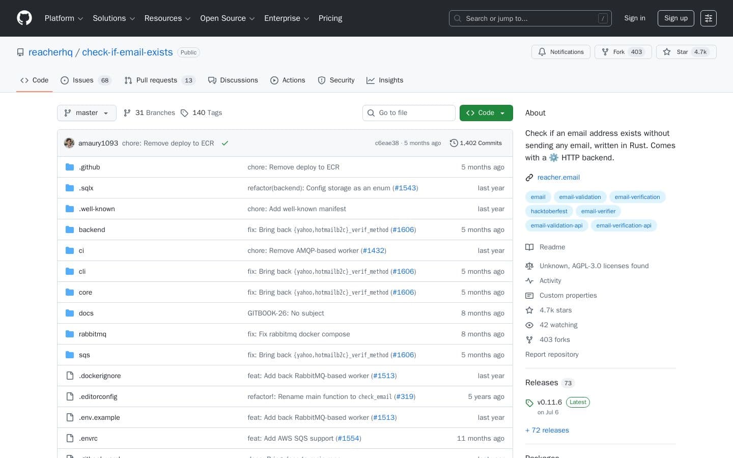 GitHub - reacherhq/check-if-email-exists: Check if an email address exists without sending any email, written in Rust. Comes with a ⚙️ HTTP backend.