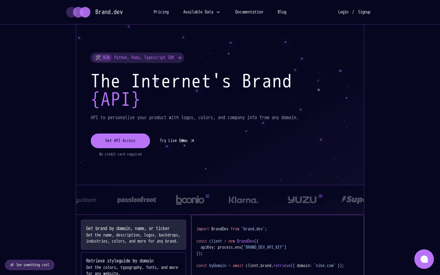 The Internet’s Brand & Logo API | Brand.dev