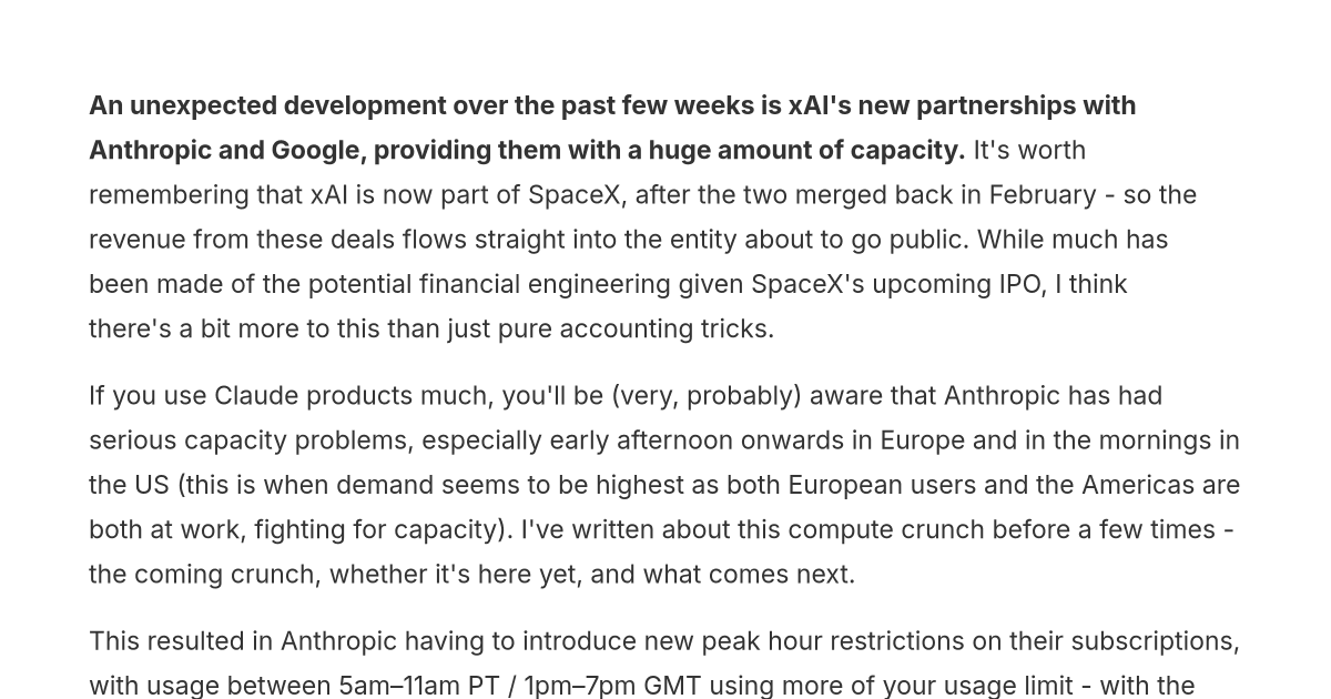 Preview of xAI is looking more like a datacentre REIT than a frontier lab