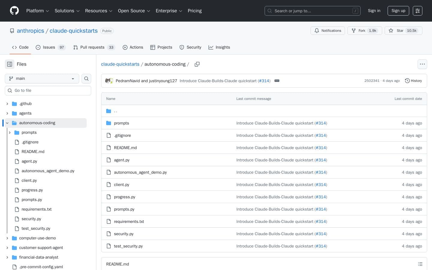 claude-quickstarts/autonomous-coding at main · anthropics/claude-quickstarts