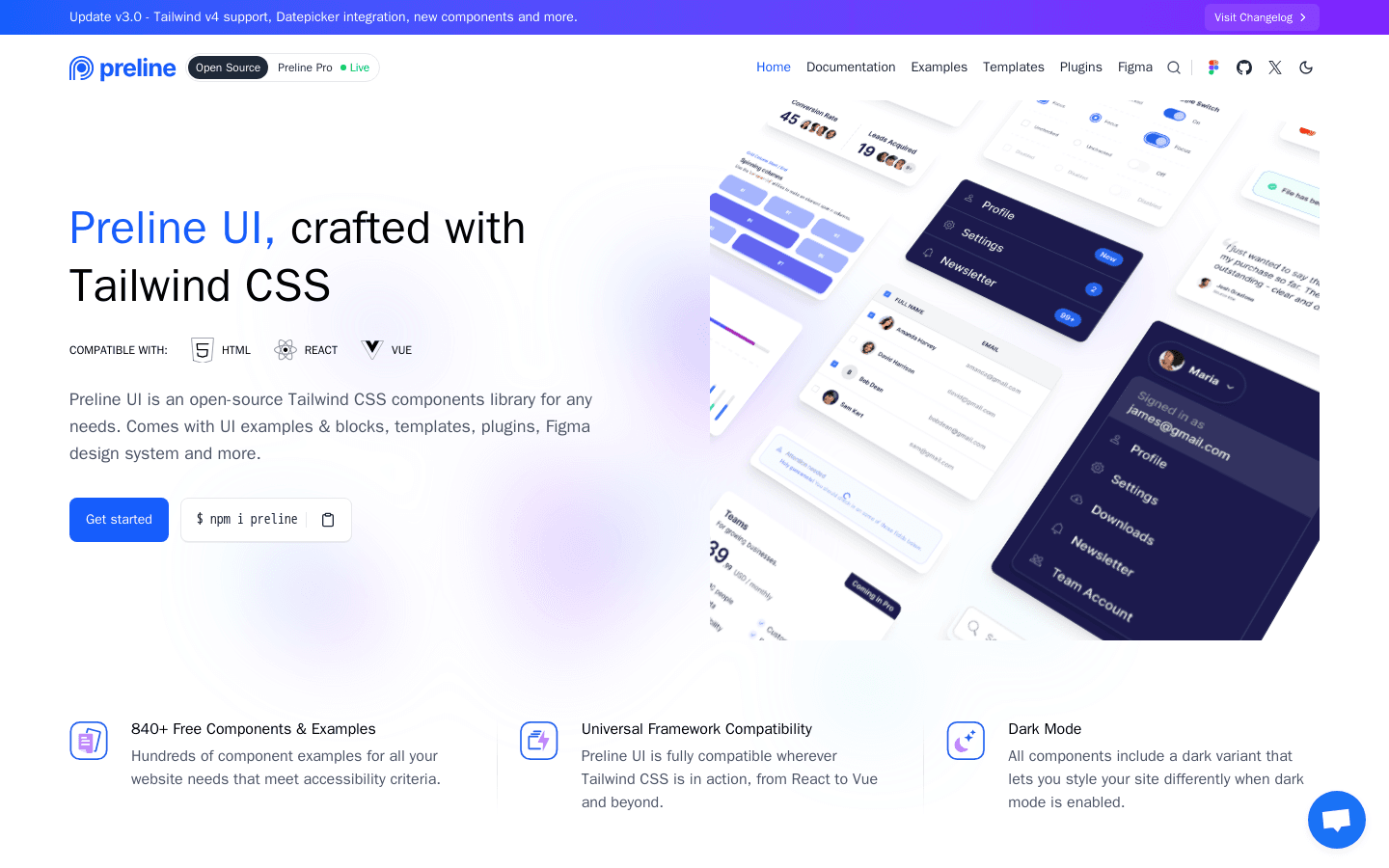 Preline UI - Tailwind CSS components library