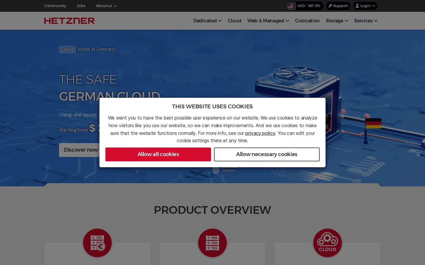 Hetzner - Dedicated VMs and S3 Equivalent Low Cost Storage