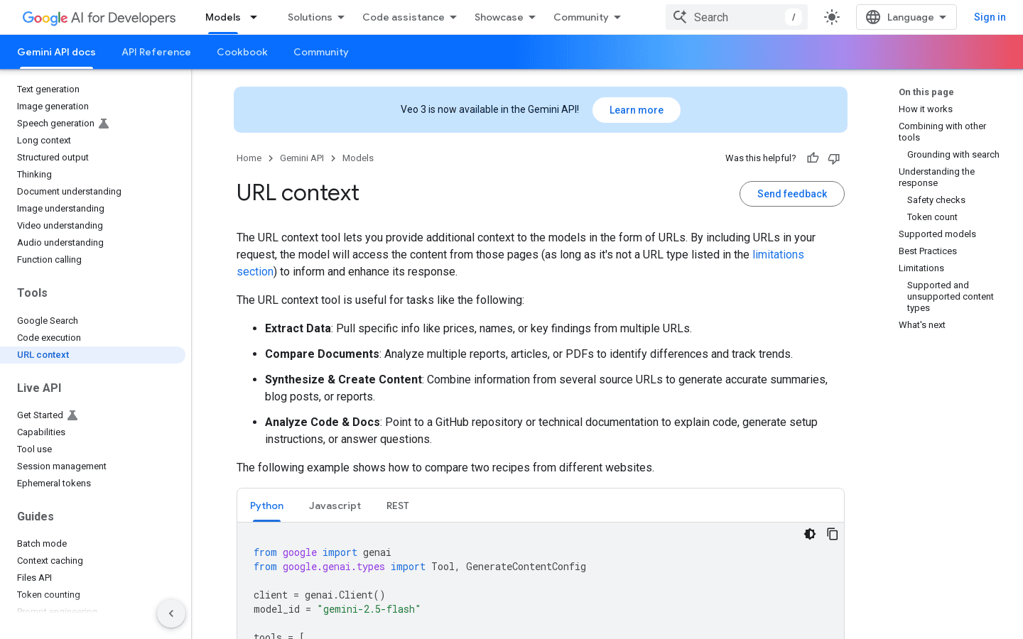 Google AI - Context Tool - Included Scraping Tool
