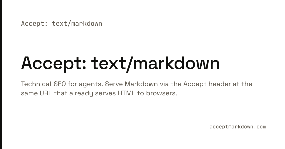 Preview of Serve Markdown to AI Agents with Accept Headers