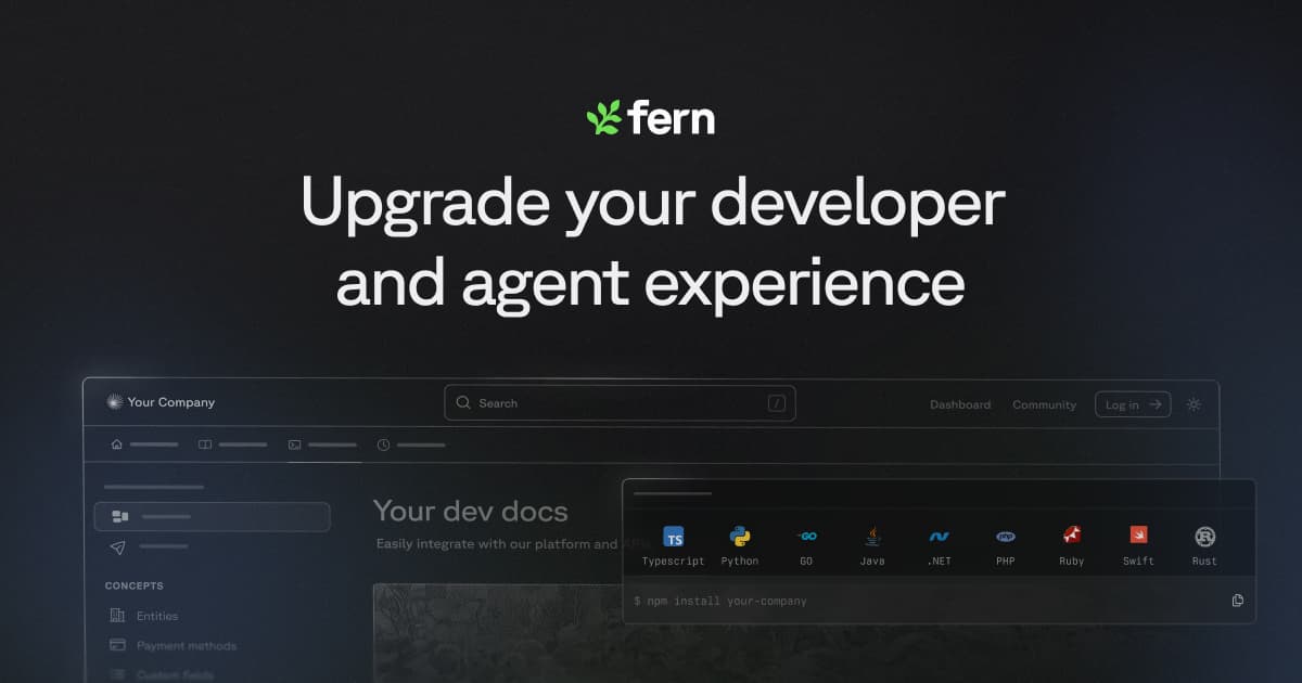 Preview of Fern: Docs, SDKs, and CLIs for your API