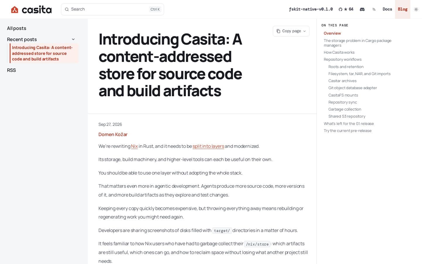 Introducing Casita: A content-addressed store for source code and build artifacts