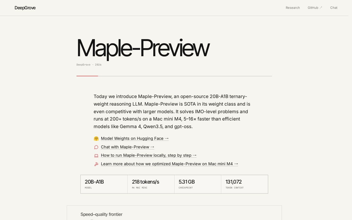 Preview of Maple-Preview Model Card — DeepGrove