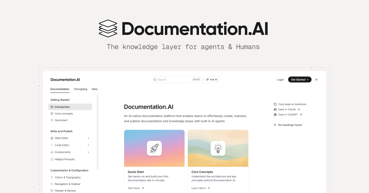 Preview of Documentation.AI Pricing – AI Documentation Software Plans