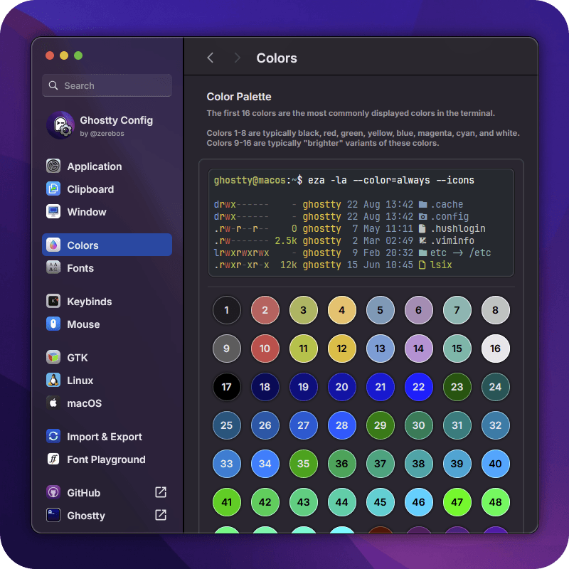 Preview of Ghostty Config