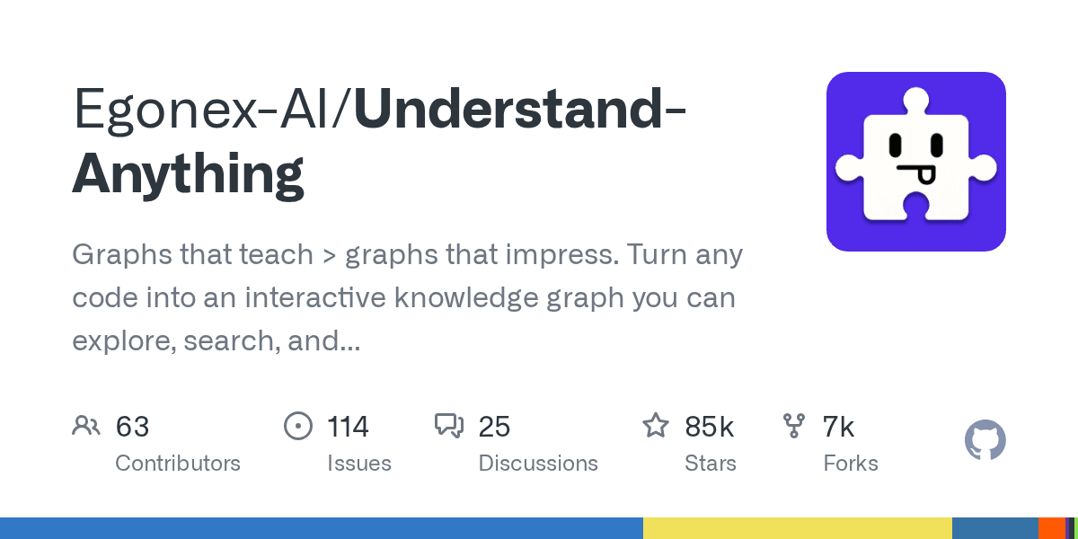 GitHub - Egonex-AI/Understand-Anything: Graphs that teach > graphs that impress. Turn any code into an interactive knowledge graph you can explore, search, and ask questions about. Works with Claude Code, Codex, Cursor, Copilot, Gemini CLI, and more.