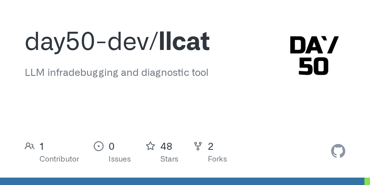 GitHub - day50-dev/llcat: LLM infradebugging and diagnostic tool