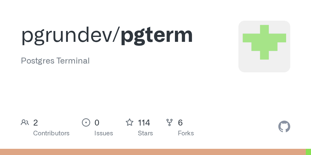 Preview of GitHub - pgrundev/pgterm: Postgres Terminal