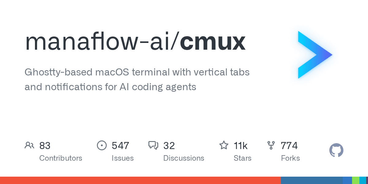 GitHub - manaflow-ai/cmux: Ghostty-based macOS terminal with vertical tabs and notifications for AI coding agents